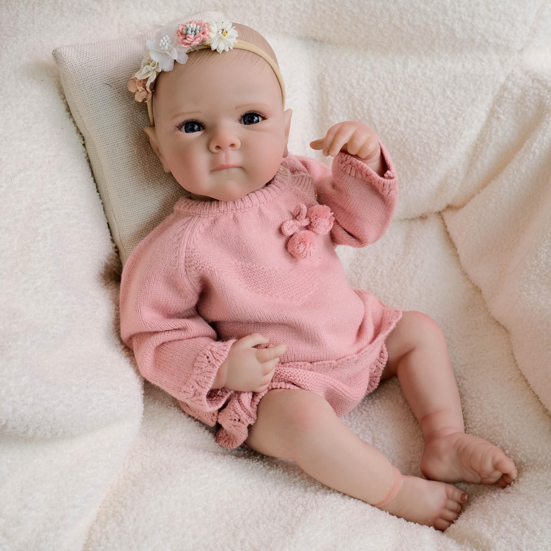 19-Inch Handmade Pink Hair Bettie Doll - Festival Gift for Children 48cm Full Silicone Girl