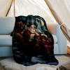 Christmas Santa Claus Theme Printed Blanket - Perfect for Couch, Bed, Travel & Outdoor Use | Machine Washable, Cozy & Durable.