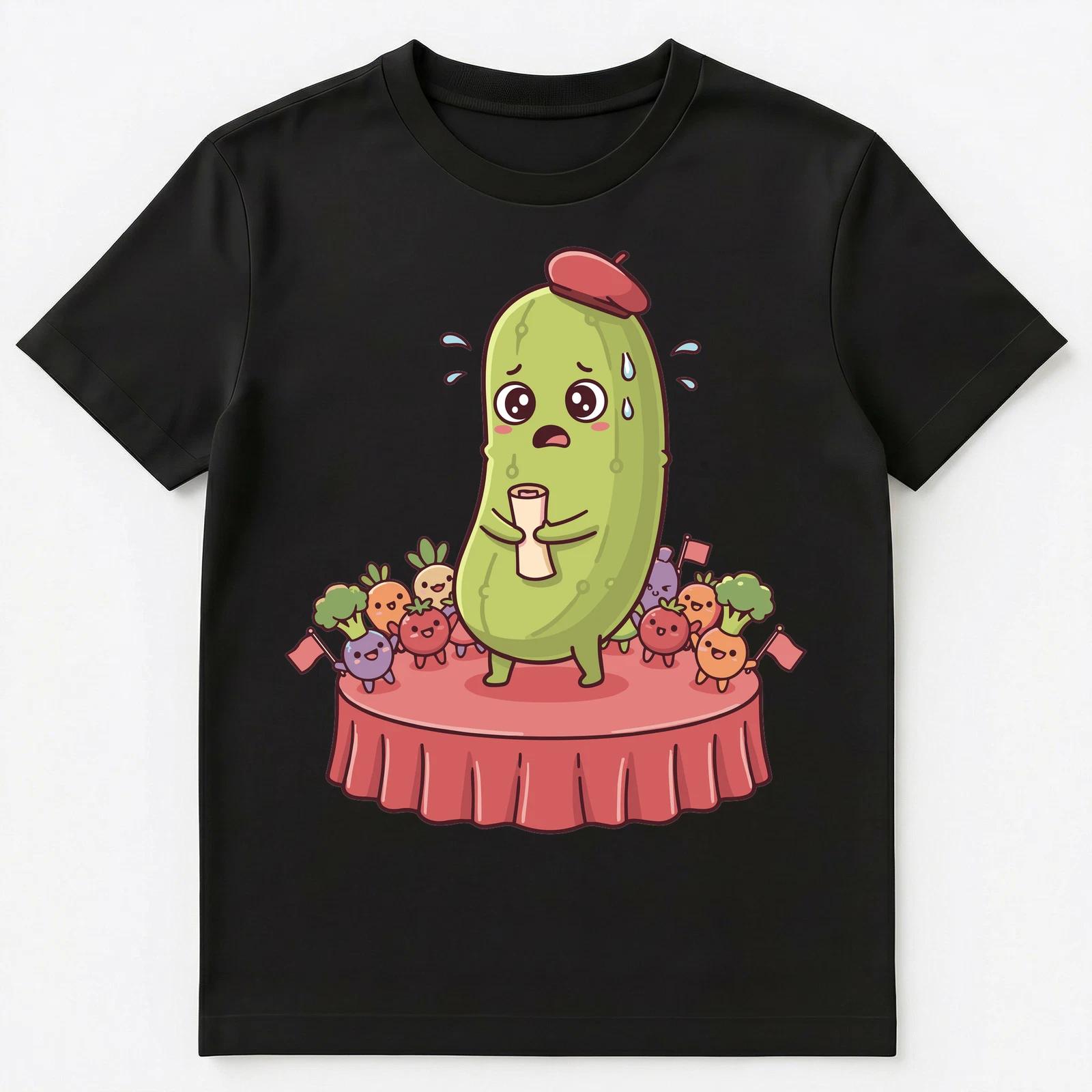 

Pickle Performer Stage Fright Moment Vegetable Humor Unisex T-Shirt S