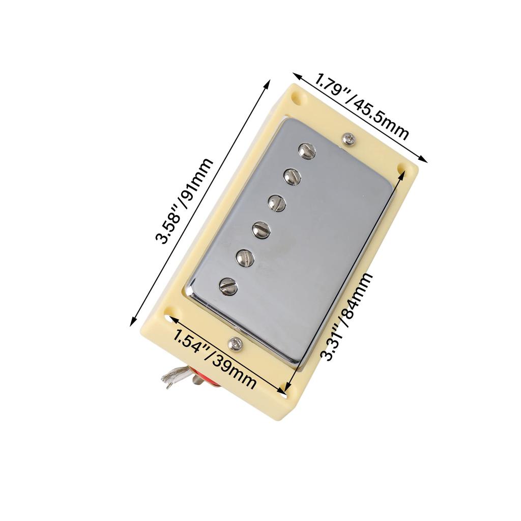 Yibuy 2-teiliges Double Coil Humbucker Tonabnehmer-Set mit Chromabdeckungen für E-Gitarre