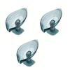 1Pc Leaf Design Drain Soap Box with Suction Cup Decorative Plastic Self Draining Bathroom Soap Tray Bathroom Organizers Storage