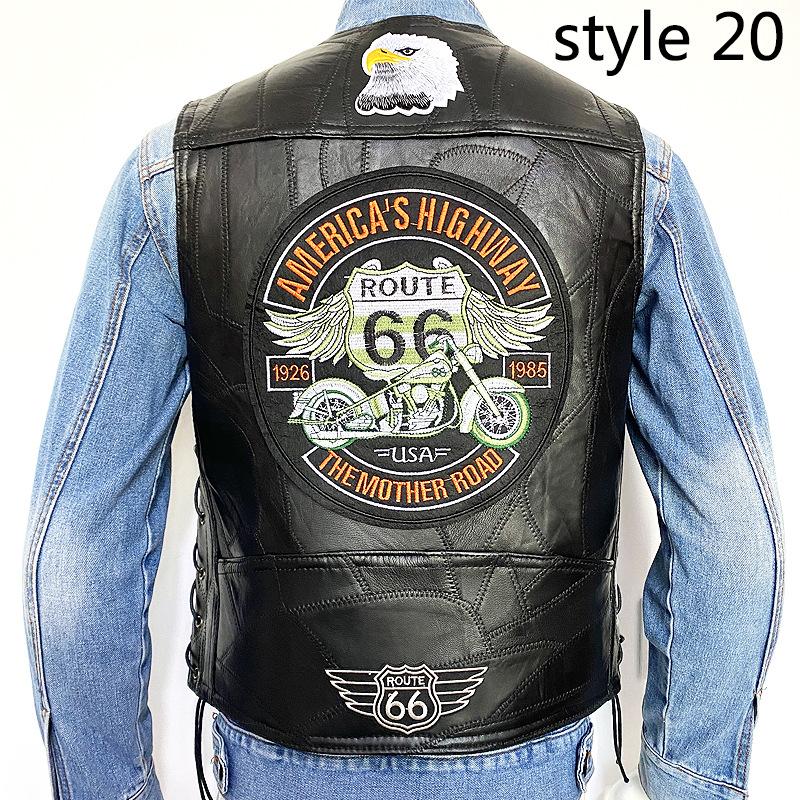 Модный мужской джинсовый жилет с вышивкой большого размера и без рукавов — фото 14