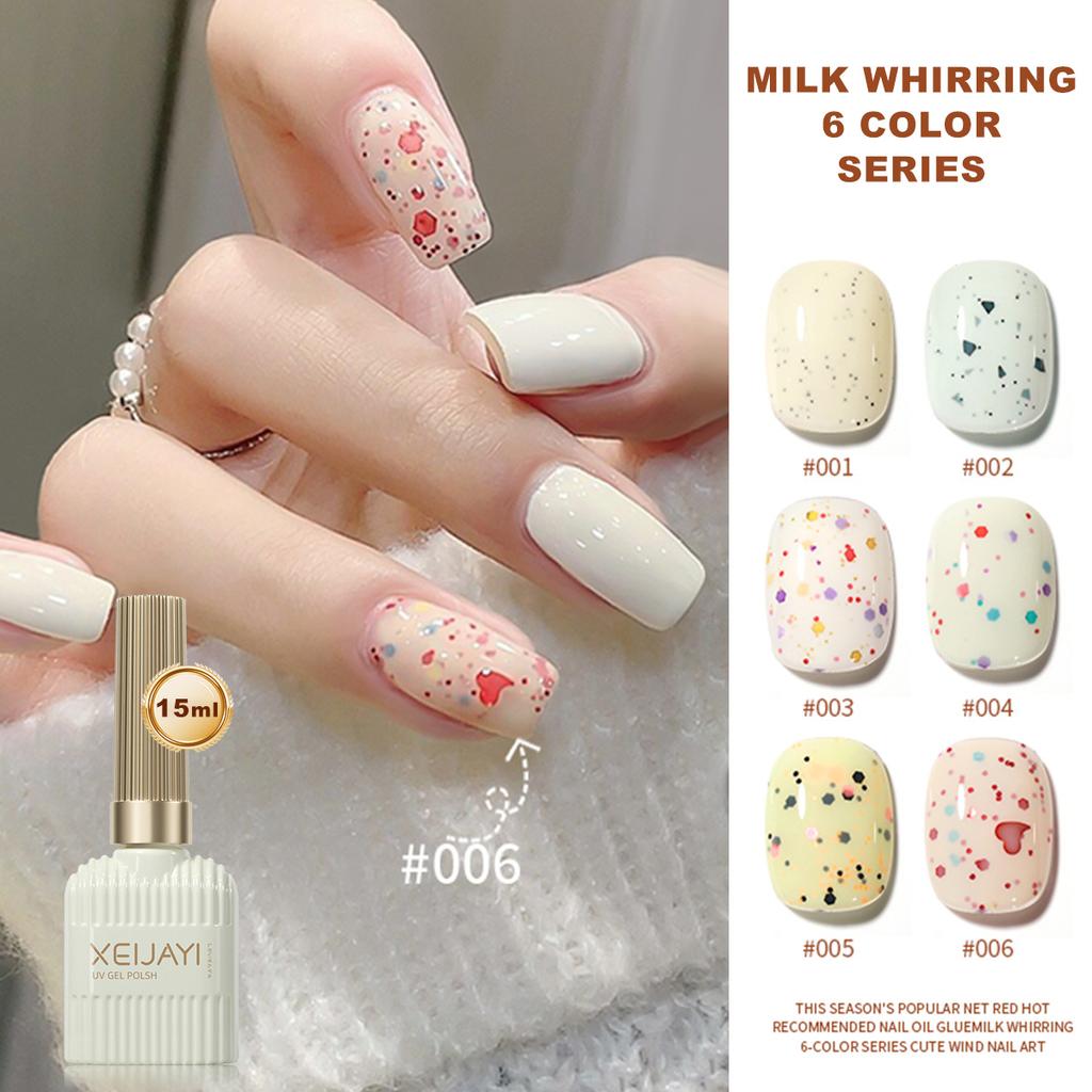 Pastel Gel Nail Polish Spring Summer Macaron Candy Starlight Fragments Soft Gel Polish Semi-permanent Varnish
