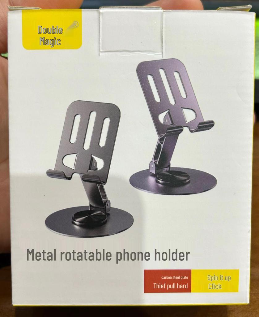 All-Metal Rotatable Phone Holder: Foldable Desktop Stand for Live Streaming & Multifunctional Use