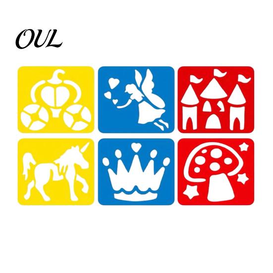 6 Piece Stencil Set Pcs Painting Template Stencils, 5.5x5.9 Inch Washable Reusable DIY Art And Craft Stencils for Wood Paper Fabric, Home Decor