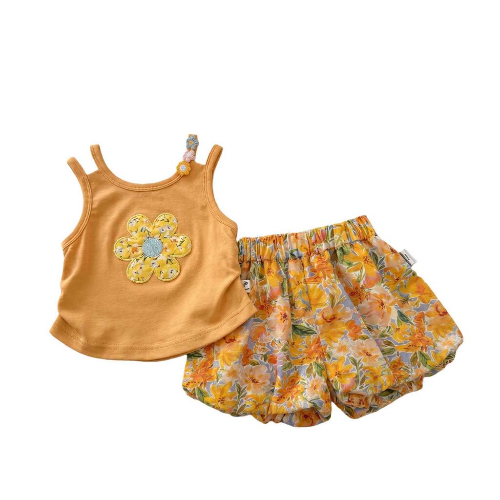 Girls Summer Dopamine Outfit Set Baby Fashionable Trendy Childrens Two Piece Suit Pretty Clothes For Kids