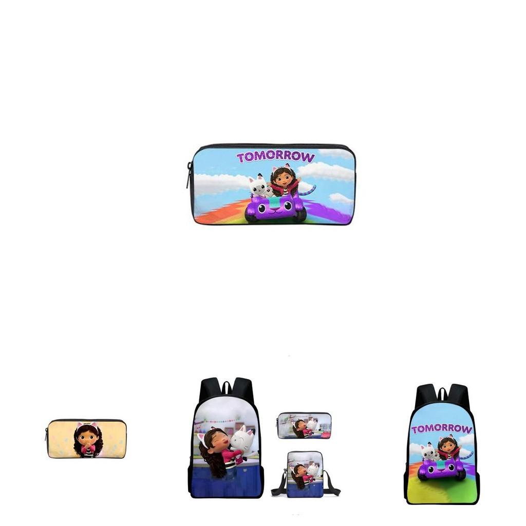 Gabby's Dollhouse Backpack Featuring Stylish Cartoon Design And Adjustable Shoulder Straps For Students