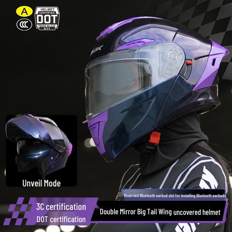 3C/DOT Color-Changing Dragon Motorcycle Helmet: Warm, All-Seasons, Half Helmet for Men and Women, Full Face Winter Safety Gear