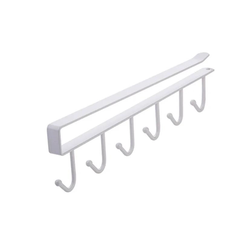 Household Convenience 6 Hooks Multifu Cup Holder Hang Cabinet Under Shelf Rack Metal Cupboard Cabinet Storage Organiser Racks