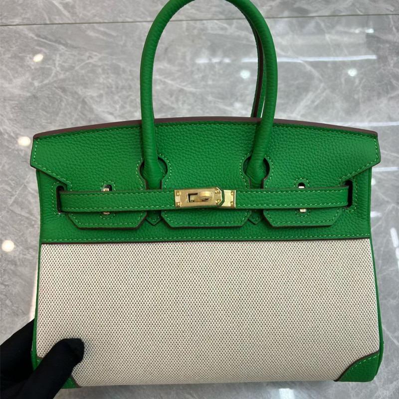 Cowhide with Canvas Platinum Bag New Trend Handbag Fashion Women's Bag Women's Bag