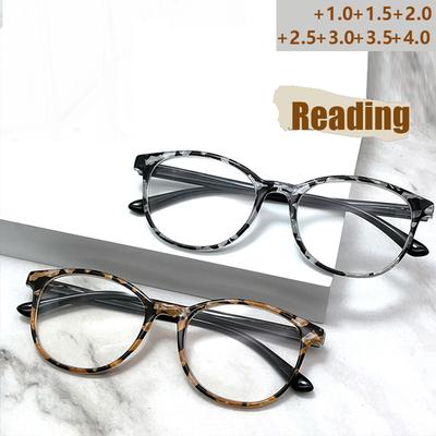 New Retro Round Anti Blue Light Reading Glasses Fashionable Printed HD Reading Mirror For Men Women TY439