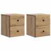 Wall Mounted Nightstand 2 Pcs Artisan Oak 34.5 X 33 X 40 Cm