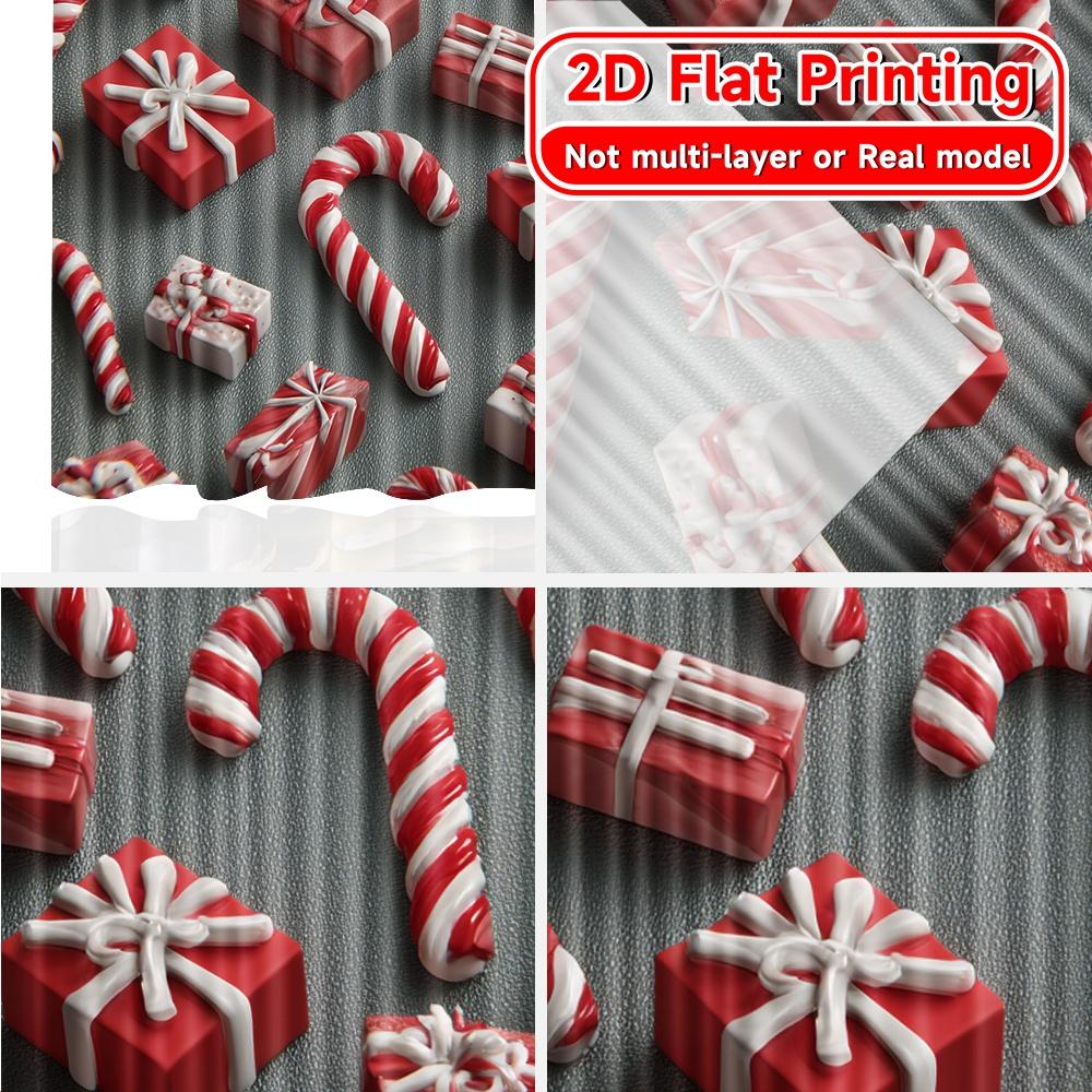 2D Flat Printing  2pcs Candy Cane Wonderland Modern Curtain Modern Prints Light Filtering Curtains Home Decor Ldeal for Bedroom