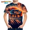 Kids Clothes Boys Tshirt Short Sleeve Stylish Car Racing Graphic T Shirts Children Summer Clothes Casual Streetwear Boys Clothes
