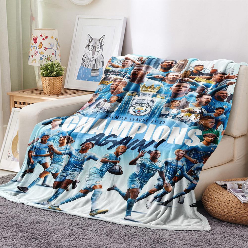 The Blues Team Print FlAannel Blanket, High Quality Comfortable for All Seasons, Home Decor, Warmth and Comfort