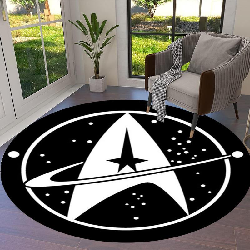 1pc Space Exploration Symbol Round carpet, Made of Polyester,Perfect for Decorating Office Chairs, Living Rooms, A Vibrant Decorative Rug
