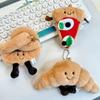 Cute Croissant Pizza Burrito Bread Creative Plush Doll Keychain Backpack Pendant