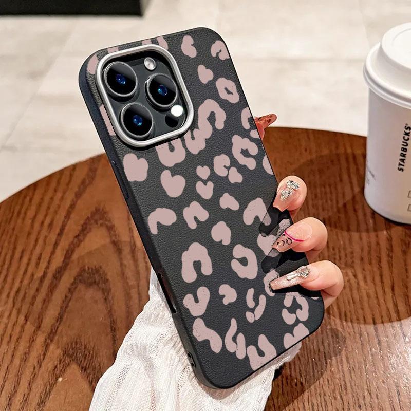 Pink Leopard Print Lichee Pattern Phone Case For Xiaomi Redmi 12 13 14C 13C 12C Redmi Note 14 Pro Plus 5G 13 12S 12 11 10 Cover