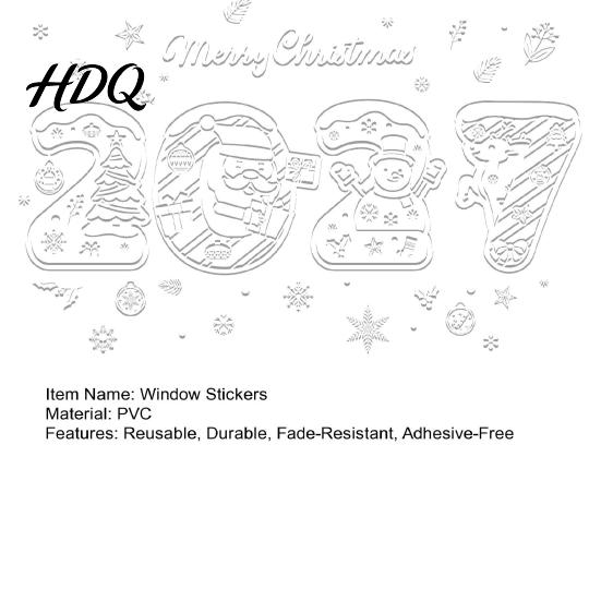 Nordic Style Winter Decor 4PCS 2027 Christmas New Year Static Window Clings Snow Town Party Art Snowflake Stickers Reusable Glass Decals for