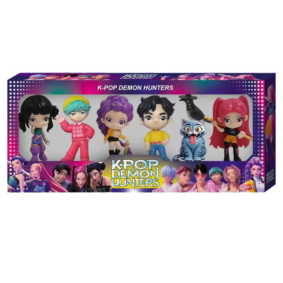 

Kpop Demon Hunters Anime Toy Rumi Mira Zoi Character Creative Display Toys Vinyl Mask Set Clear Box Ornament Toy Birthday Gift