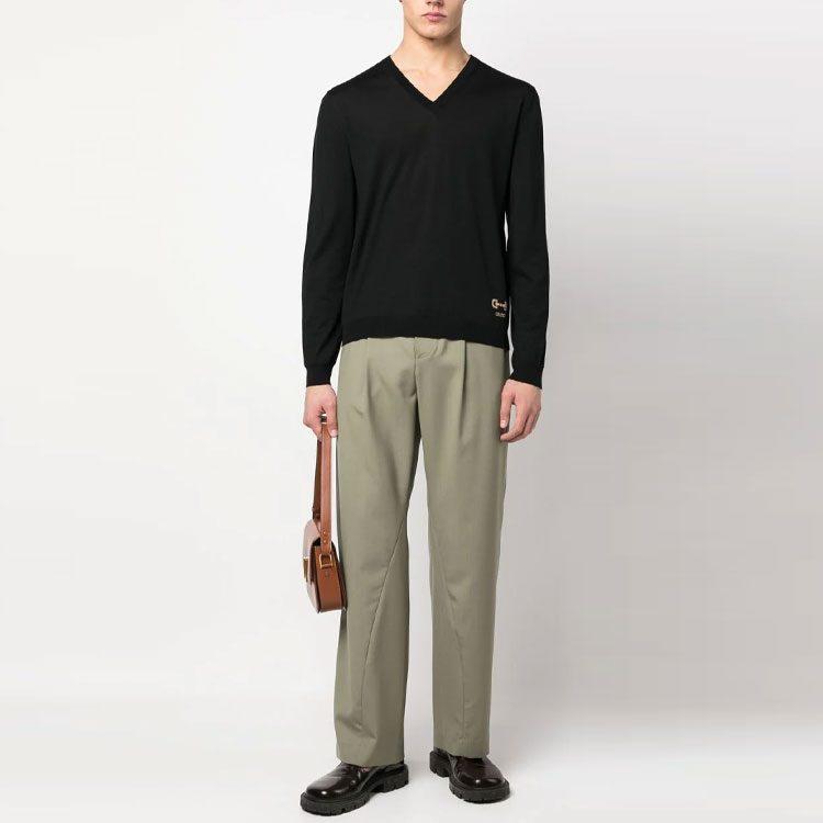 GUCCI Sweaters Men's Black V Neck Moderate Other 713566-XKCOR-1000