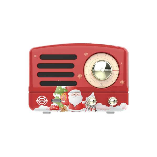 MUZEN PETA Bluetooth Speaker, Magnetic Mini Speaker, Santa Christmas, USB C Charging, Compact, Ultra-Lightweight, Cute, Retro Design (Christmas Red)
