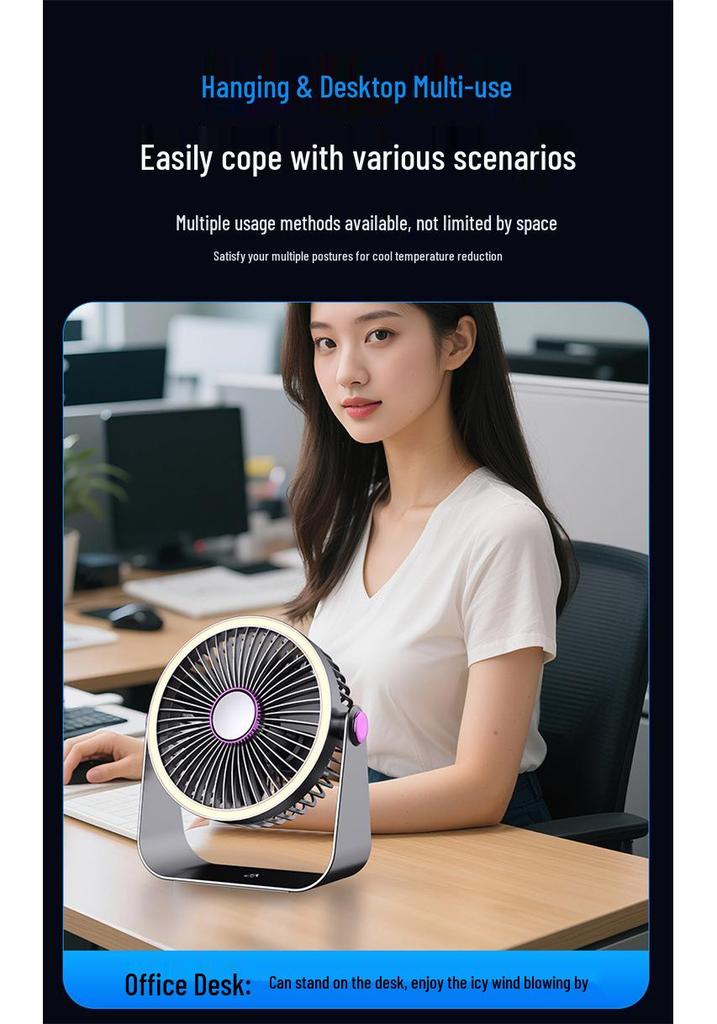 2025 Rechargeable USB Portable Desktop Fan for Dorm & Office