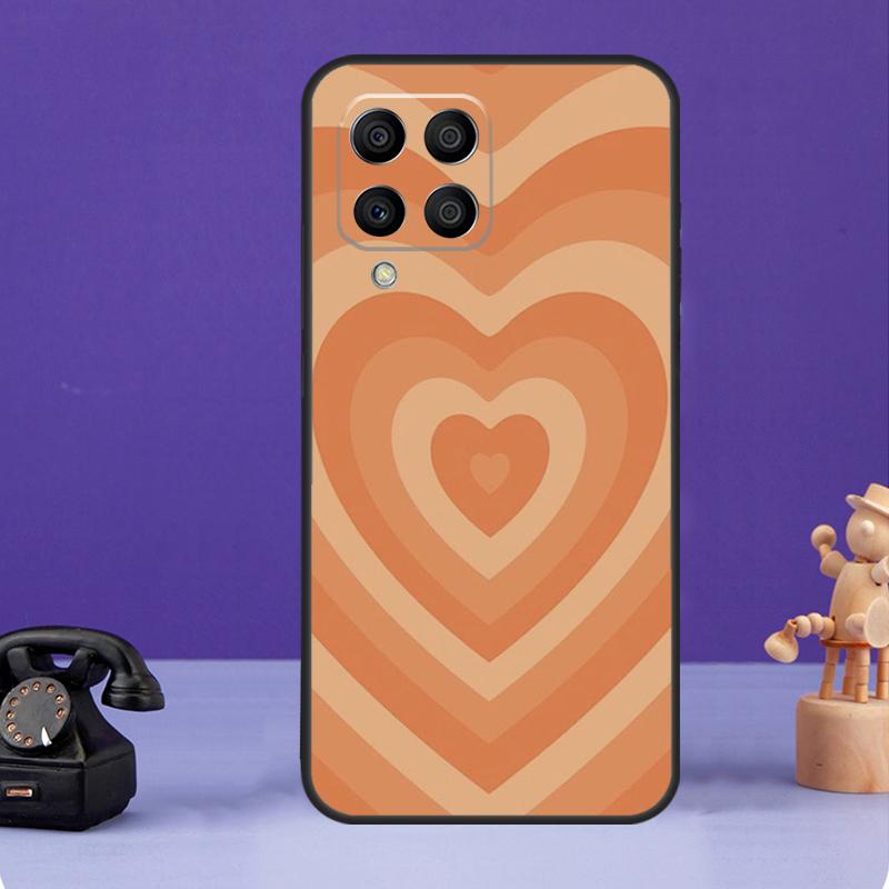 Latte Pink Brown Heart Aesthetic Case For Samsung Galaxy M34 M13 M53 M51 M31 M11 M14 M54 M12 M32 M52 M16 M36 M56 M15 M35 M55