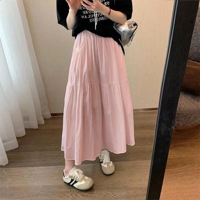 A-Line Midi Skirt 2025: New Elegant Mid-Length, High-Waist Slimming Petite Style