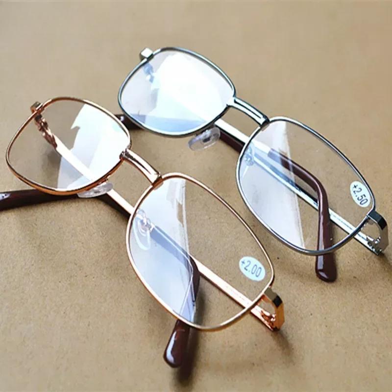 Metal Frame Square Reading Eyeglasses Anti-fatigue Fashion High Definition Presbyopia Diopter 1.0 1.5 2.0 3.5 4.0