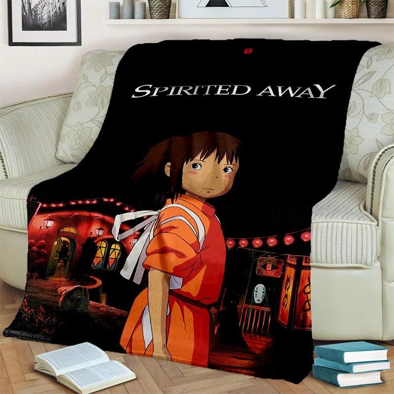 Spirited Away 3D-Cartoon-Anime-HD-Decke, weiche Überwurfdecke für Zuhause, Schlafzimmer, Bett, Sofa, Picknick, Reisen, Büro, Decke für Kinder