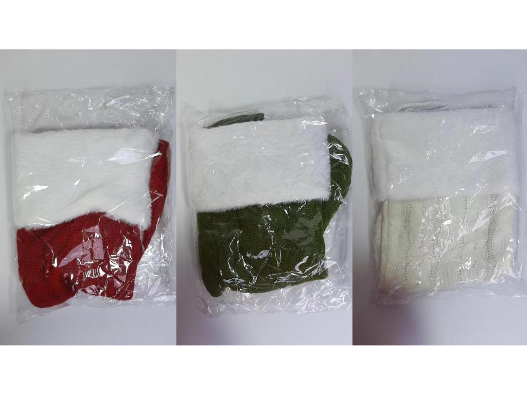 Large Cross-border Pom-pom Christmas Stockings Gift and Candy Bag for Home Decoration