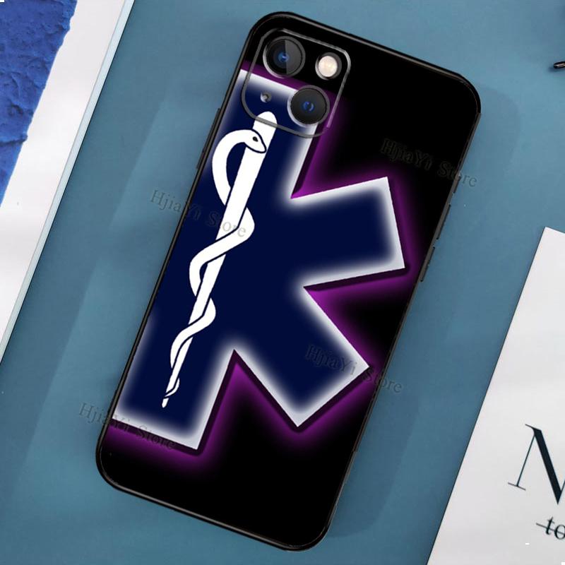 Emergency Medical Star of Life Case On For iPhone 11 12 13 Pro Max Mini X XR XS Max 6 7 8 Plus SE 2020 Phone Back Cover