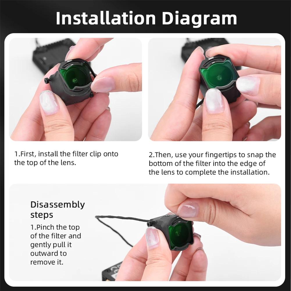For DJI O4 Air Unit Pro Filter ND Filters Set Optical Glass/Aluminum Alloy Frame UV CPL ND8/16/32/64 ND Dimmer Drone Accessories