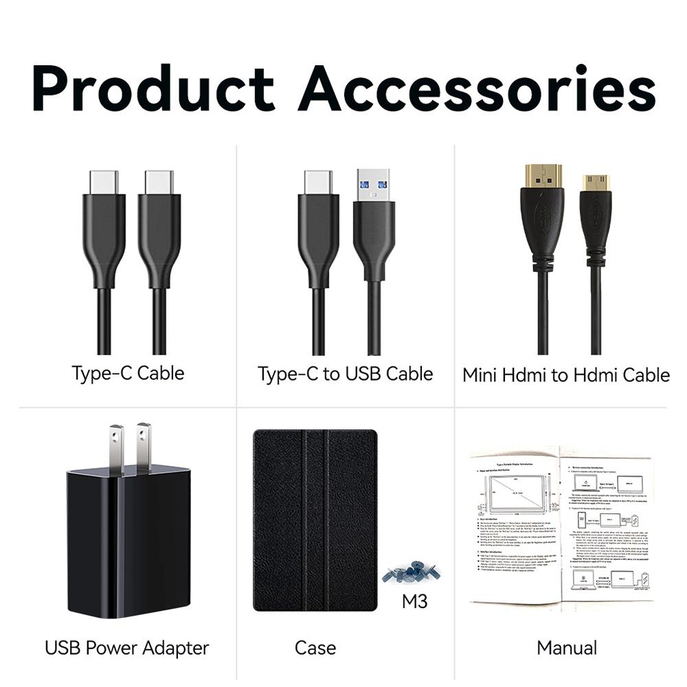 15palcový přenosný monitor FHD1080P IPS herní monitor vestavěné duální reproduktory 170 stupňů široký pozorovací úhel externí