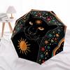 1pc Panther Cosmic Automatic Folding Umbrella - Compact 8-Rib Design, Durable Plastic & Iron, Lightweight for Outdoor Daily Use099
