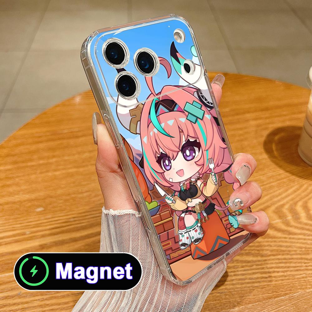 Game GI Varesa Clear TPU Magsafe Mobile Phone Case for iPhone 17 16 15 14 13 12 11 Air Pro Max Plus Mini Colorful Cover