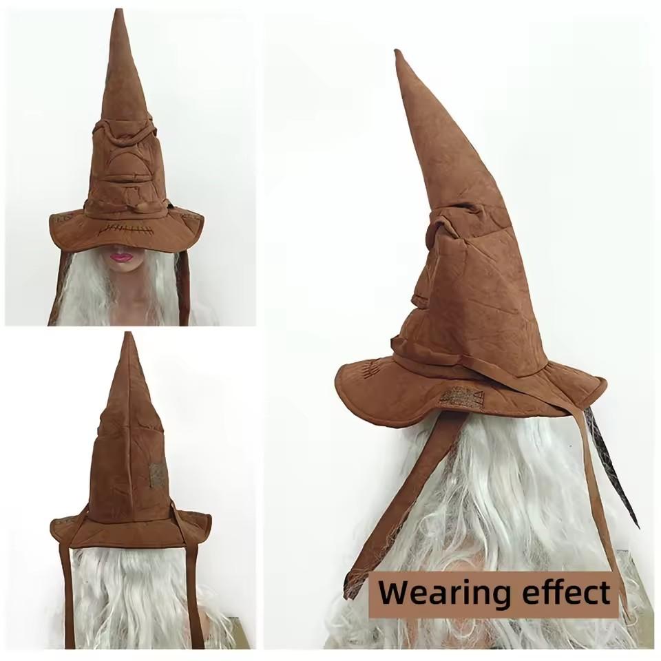 Anime Movies Witch Wizard Hat Potters Sorting Hat Leather Halloween Party Props Dress Up Hat Men Cosplay Costume Accessories