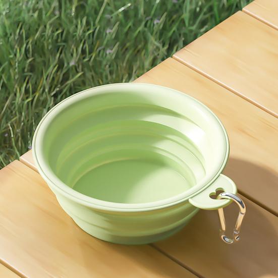 Folding Pet Bowl Portable Dog Water Bowl Foldable Pet Feeding Dish Collapsible Cat Bowl with Carabiner for Travel Outdoor Hiking