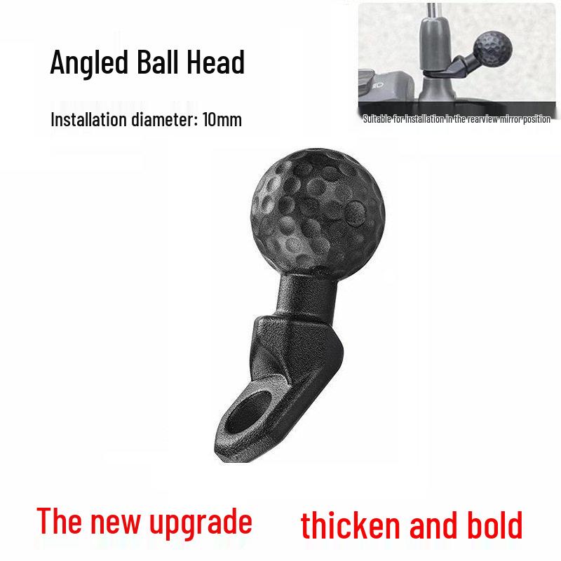 

Motorcycle Phone Holder with Angled Rearview Mirror Mount and Concave-Convex Ball Head