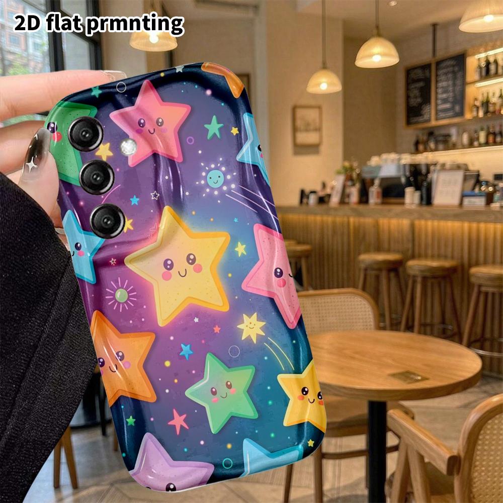 Phone Case: 2D Flat, Suitable for Samsung Galaxy A34 A35 M05 M06 S20 S22 S21 FE Plus 5G Protective Case, Cartoon Stars, Christmas and Halloween Perfec