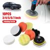 10Pcs/Set 5/6inch CarPolishing Disc Self-Adhesive Buffing Waxing Sponge Wool Wheel Polishing Pad For Car Polisher Drill Adapter