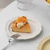 Embossed Design Ceramic Dessert Plate Round Shape Western Dining Tableware  Household Use