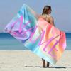 Custom Abstract Beach Towel Personalized Name Blue Wave Microfiber Bath Towels Soft Quick Dry Swimming Pool Lounger All Season