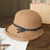 Straw Hat Women's Retro Foldable Basin Hat Literary Fisherman Hat Simple Sun Hat Casual Cool Hat