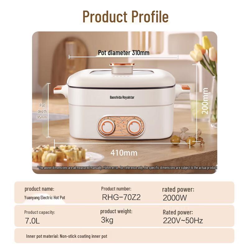 Royalstar 7L Electric Divided Hot Pot