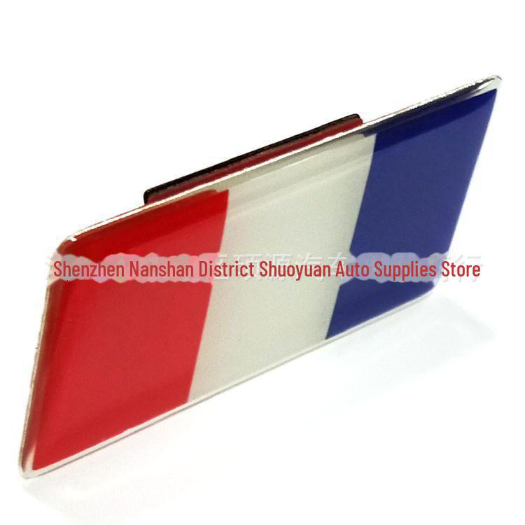 Patriotic Car Sticker with Crystal Epoxy Aluminum Alloy Buckle