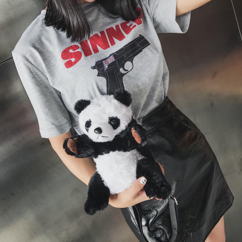 Roztomilá plyšová taška pro pandu Panda Taška kreslená taška přes jedno rameno