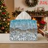 1pc Modern Minimalist Tissue Box with White Stone Beach Pattern - Reusable Suitable for For, Office, Car Tissue Holder, Beach-Themed Napkin Dispenser 