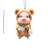 Süßes Rosa Schwein Auto Spiegel Hängendes Zubehör Lustiger Acryl Schweinchen Anhänger Für Rückspiegel Kawaii Tier Schlüsselanhänger & Tasche Cha E1R6